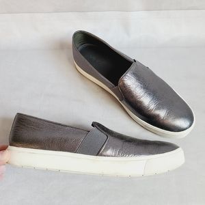 Vince Blair Metallic Leather Slip On Sneakers